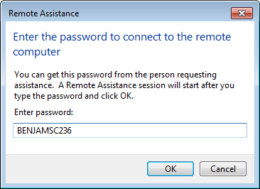 Remote Assistance Password